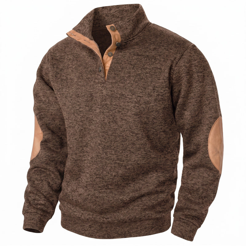 Button Neck Jumper for Men with Stand Collar - product view 8 | Buffalo Gears