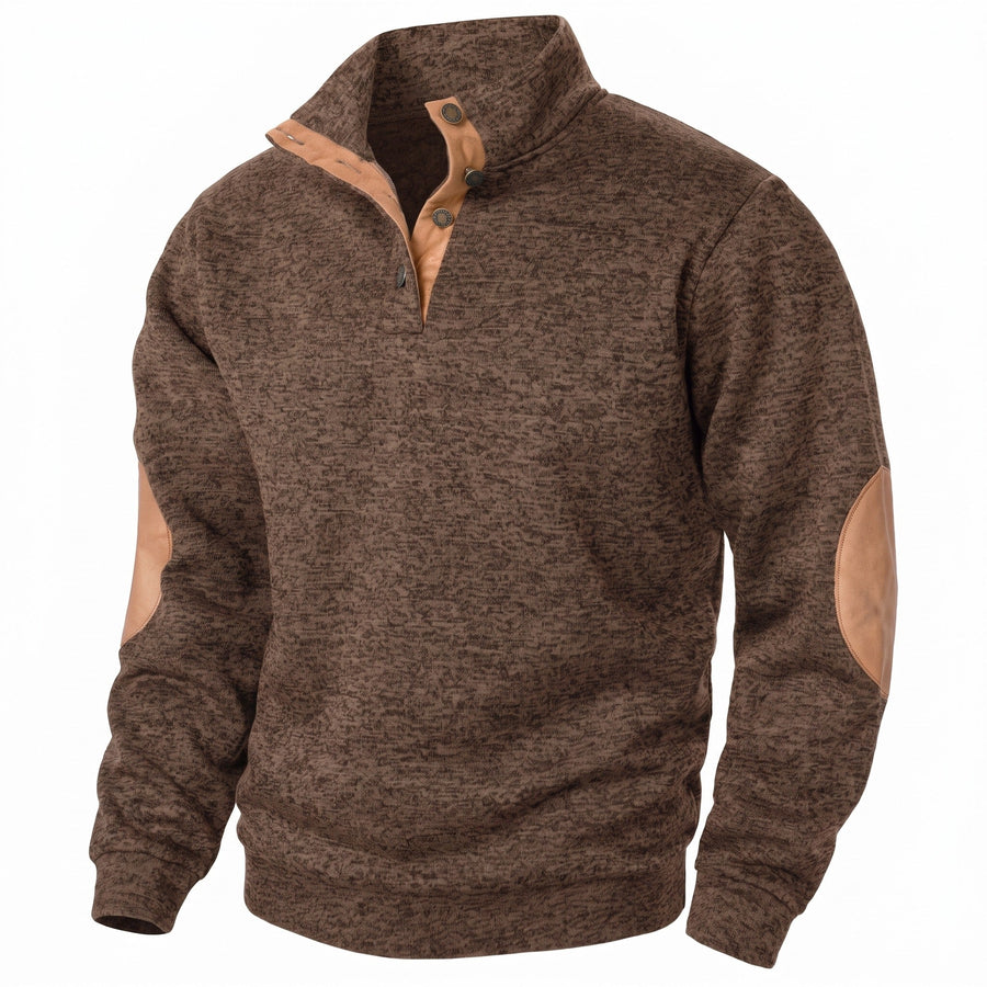 Button Neck Jumper for Men with Stand Collar - product view 8 | Buffalo Gears