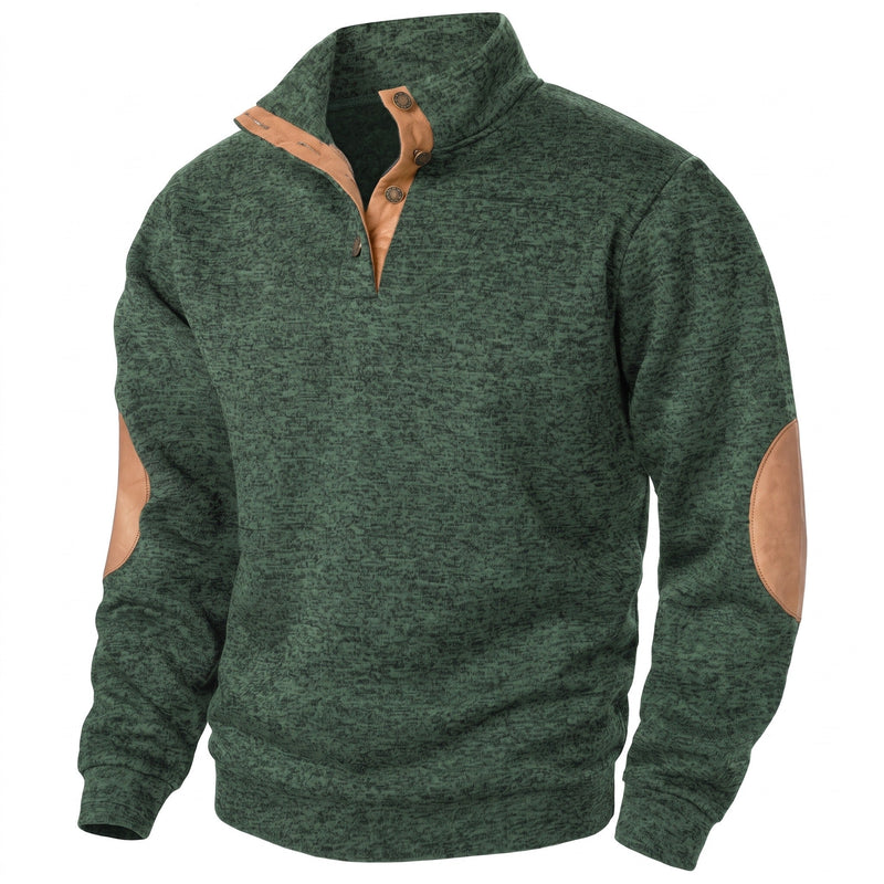 Button Neck Jumper for Men with Stand Collar - product view 9 | Buffalo Gears