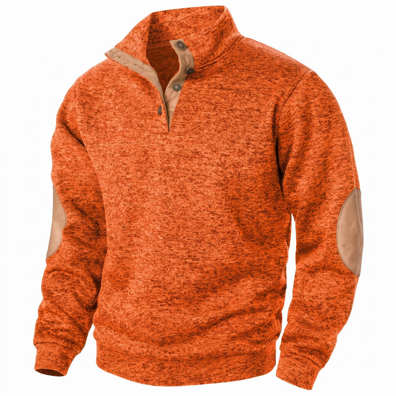 Button Neck Jumper for Men with Stand Collar - product view 10 | Buffalo Gears