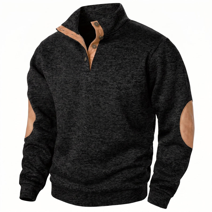 Button Neck Jumper for Men with Stand Collar - product view 12 | Buffalo Gears