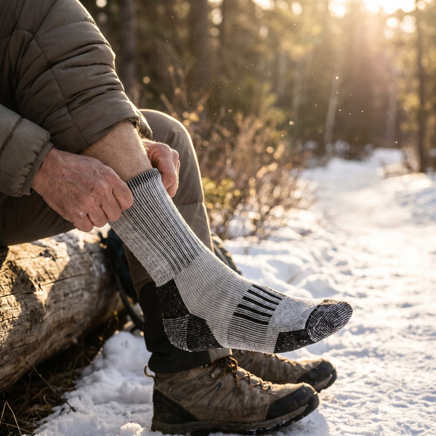 Calf-Height Merino Wool Hiking Socks with Cushioning - product view 3 | Buffalo Gears