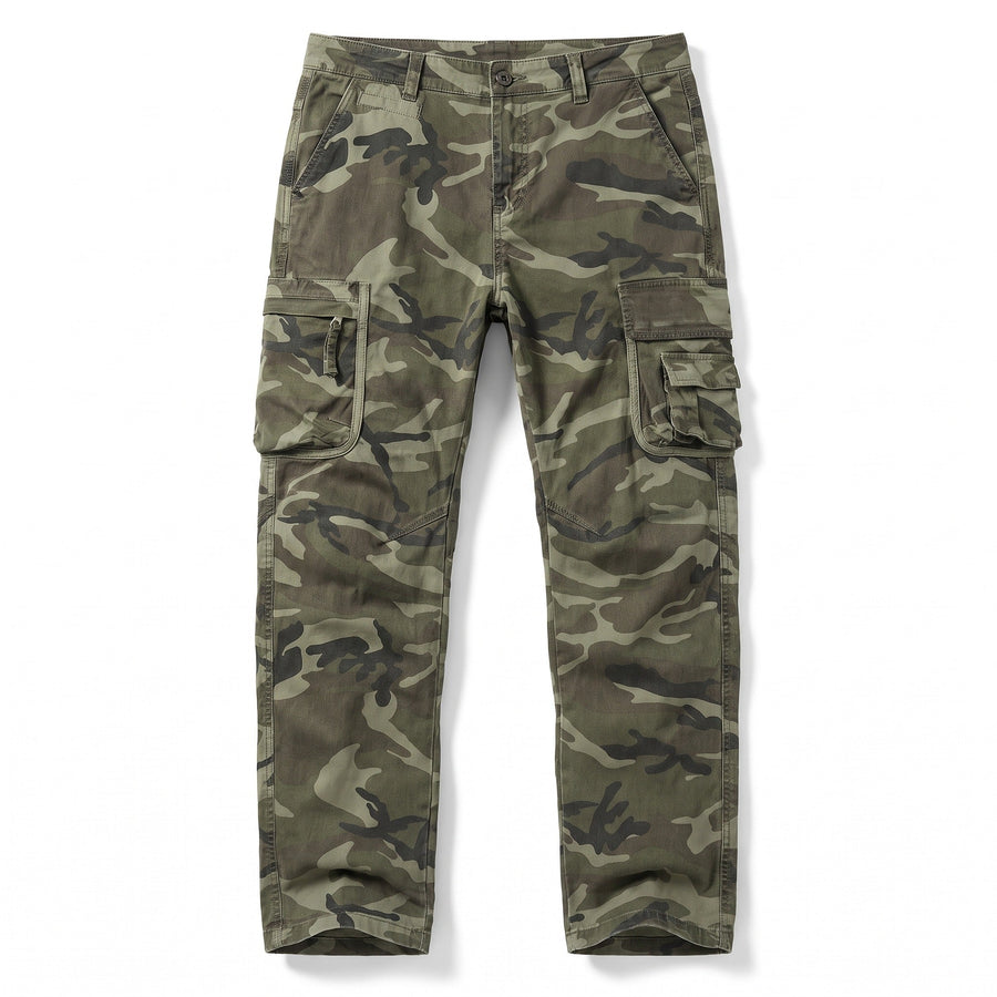 Camouflage Cargo Trousers for Men in Cotton Stretch - product view 1 | Buffalo Gears
