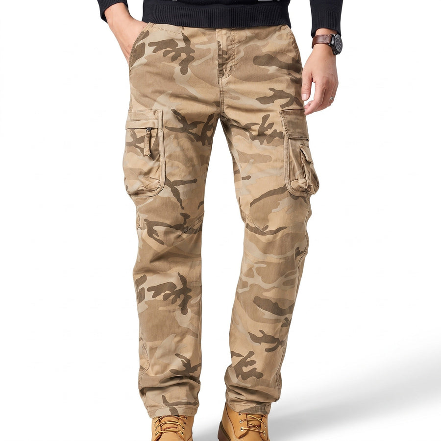 Camouflage Cargo Trousers for Men in Cotton Stretch - product view 5 | Buffalo Gears