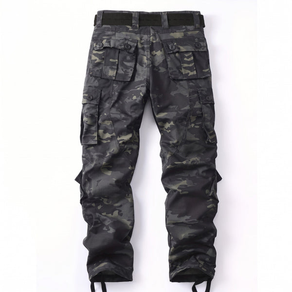 Camouflage Cargo Trousers for Men with Flap Pockets