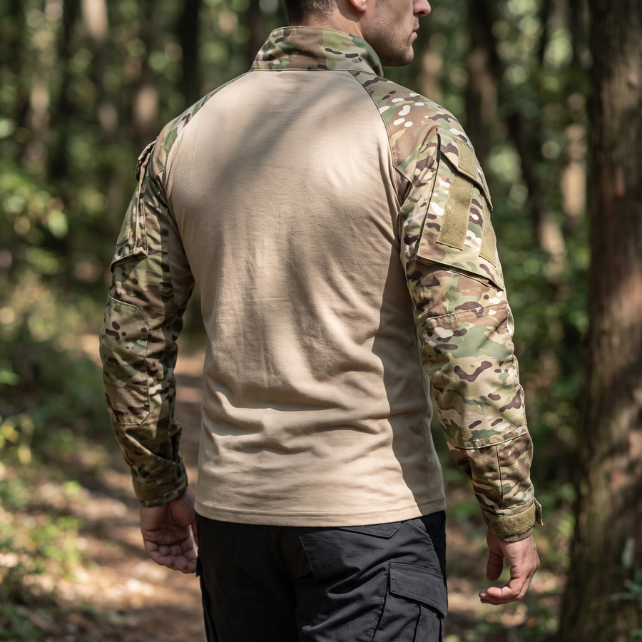 Camouflage Combat Shirt with Reinforced Forearms - product view 2 | Buffalo Gears