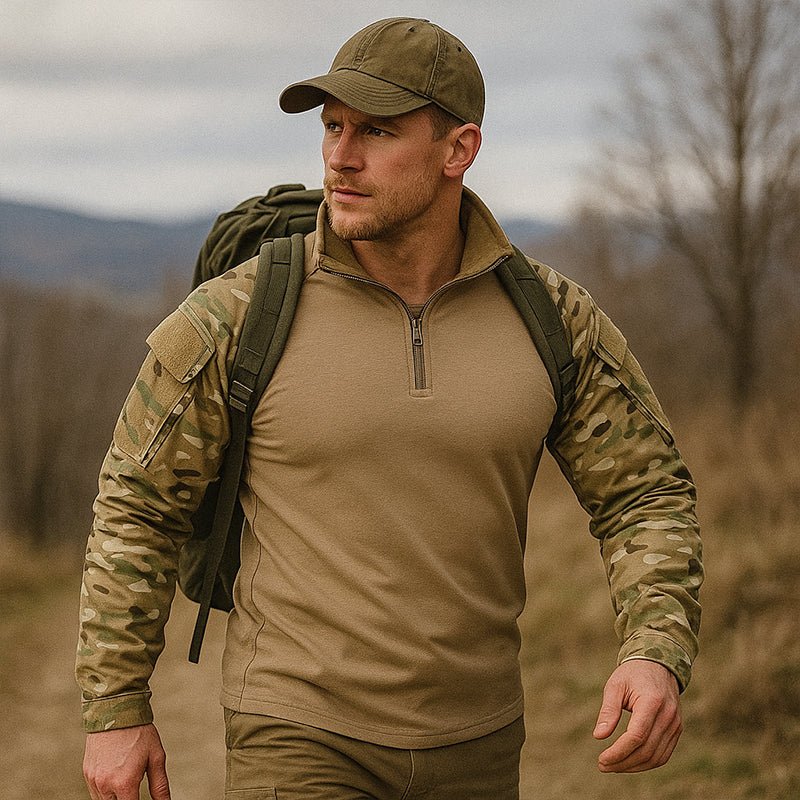 Camouflage Combat Shirt with Reinforced Forearms - product view 4 | Buffalo Gears
