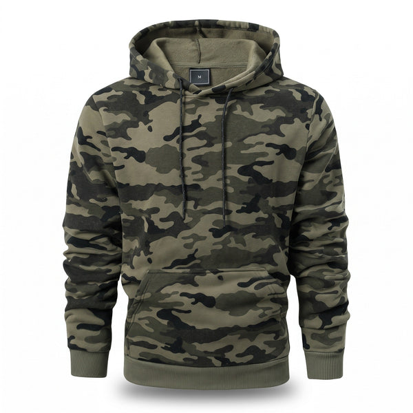 Camouflage Hoodie for Men with Kangaroo Pocket