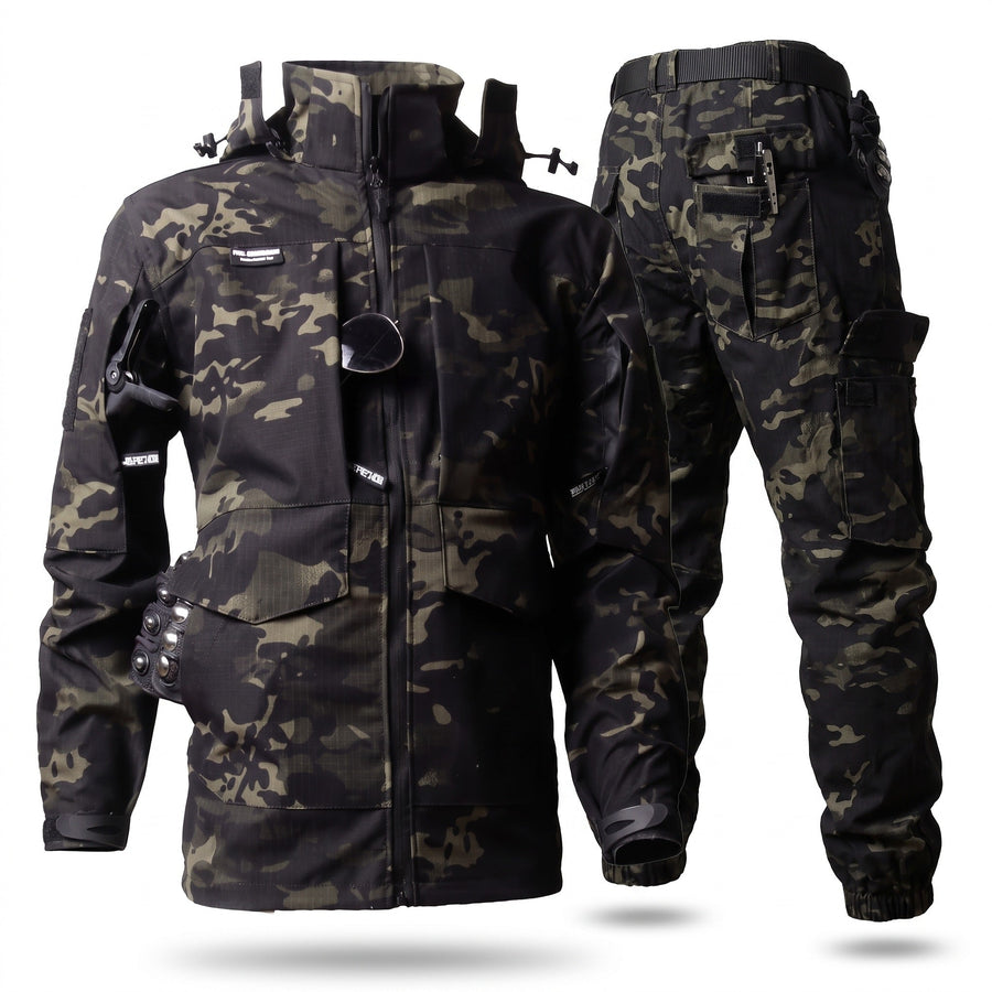 Camouflage Jacket and Trouser Set for Men with Mesh Vents - product view 1 | Buffalo Gears