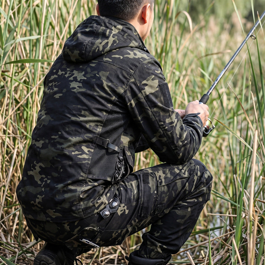Camouflage Jacket and Trouser Set for Men with Mesh Vents - product view 4 | Buffalo Gears