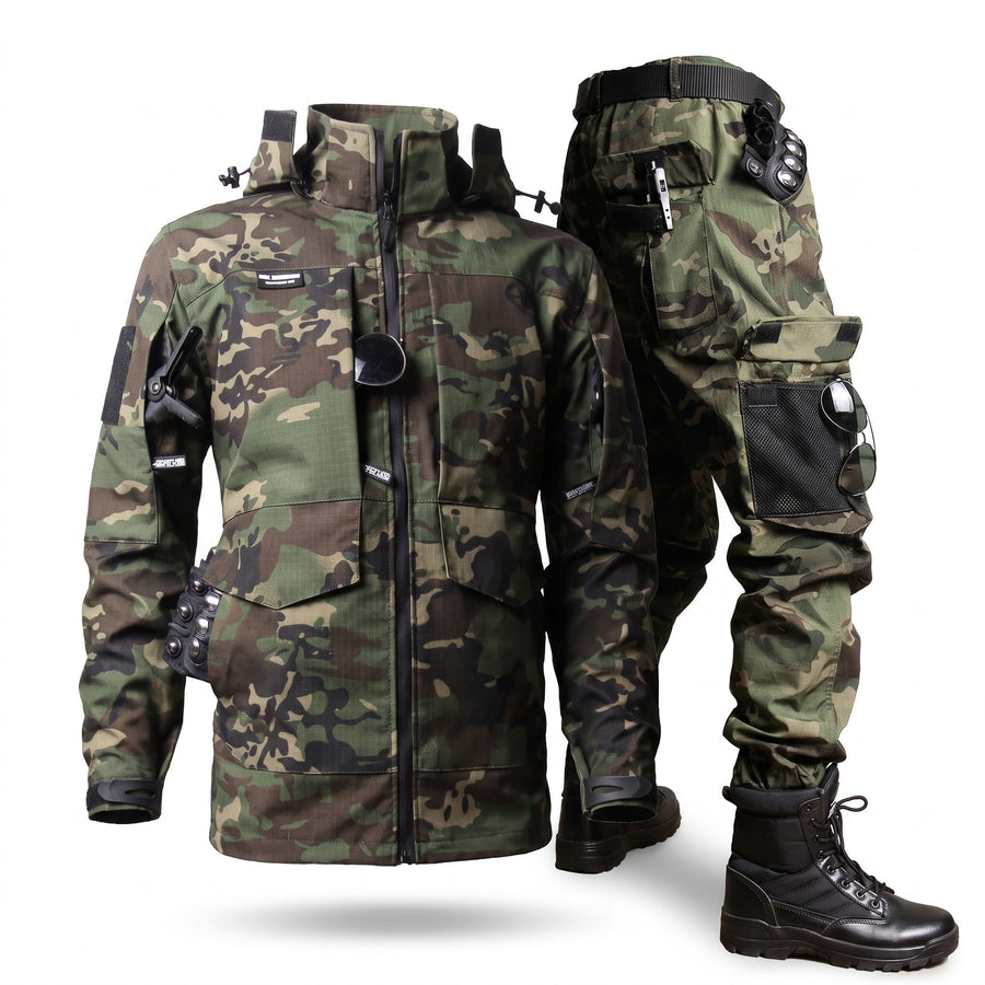 Camouflage Jacket and Trouser Set for Men with Mesh Vents - product view 5 | Buffalo Gears