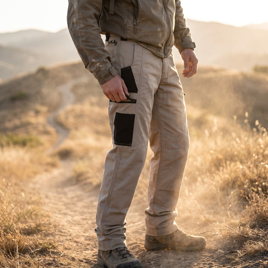 Cargo Trousers for Men with Zip Pockets, Straight Leg - product view 2 | Buffalo Gears