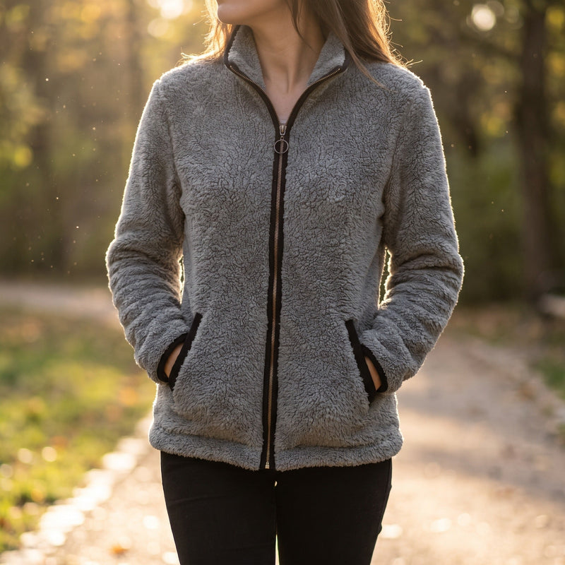 Casual Jacket for Women with Plush Trimmed Zip - product view 2 | Buffalo Gears