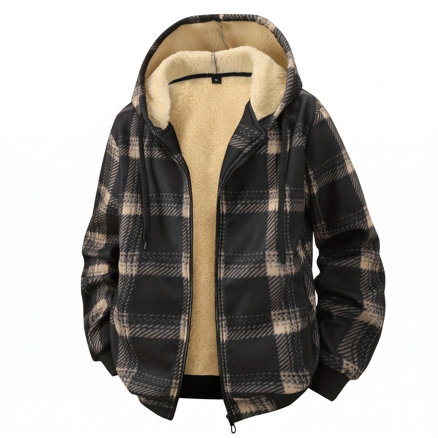 Checked Fleece Lined Jacket for Men, Baseball Cut - product view 1 | Buffalo Gears