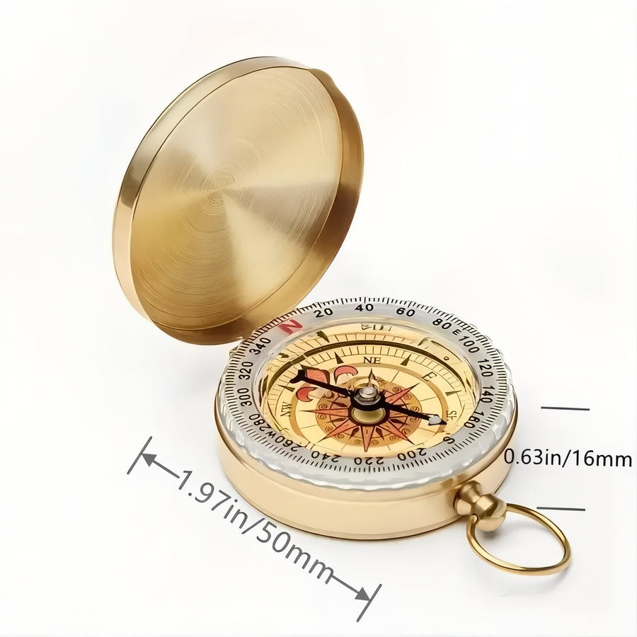 Classic Brass Pocket Compass for Backcountry Navigation - product view 5 | Buffalo Gears