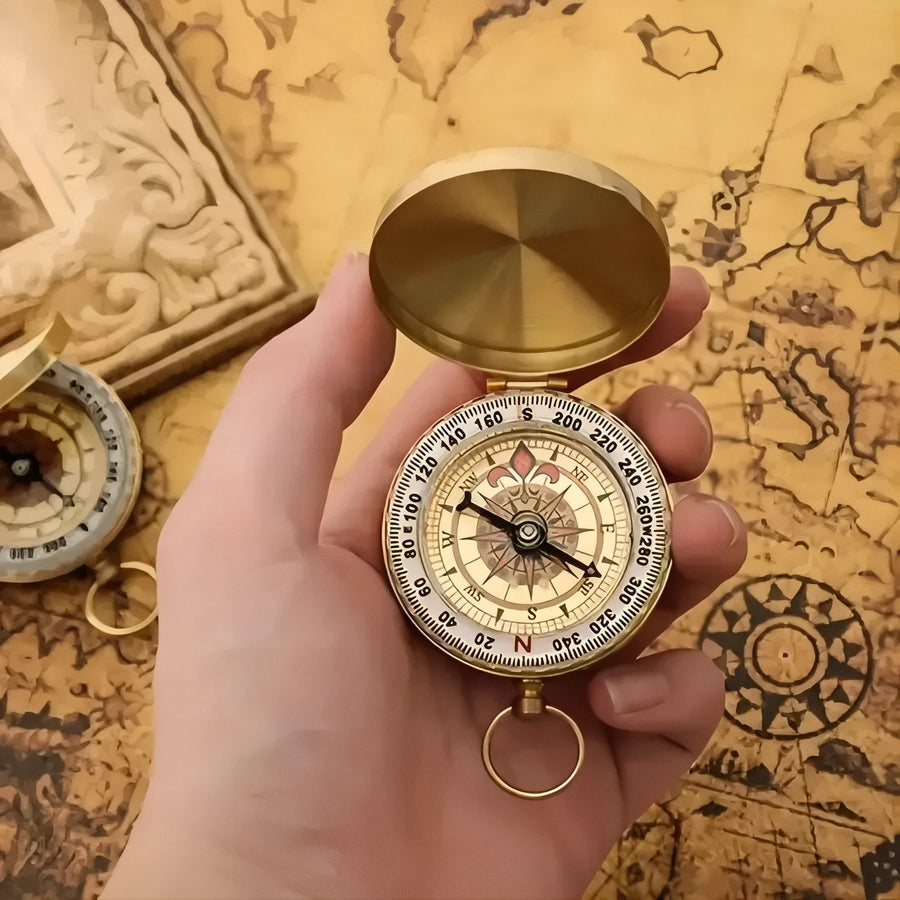 Classic Brass Pocket Compass for Backcountry Navigation - product view 9 | Buffalo Gears