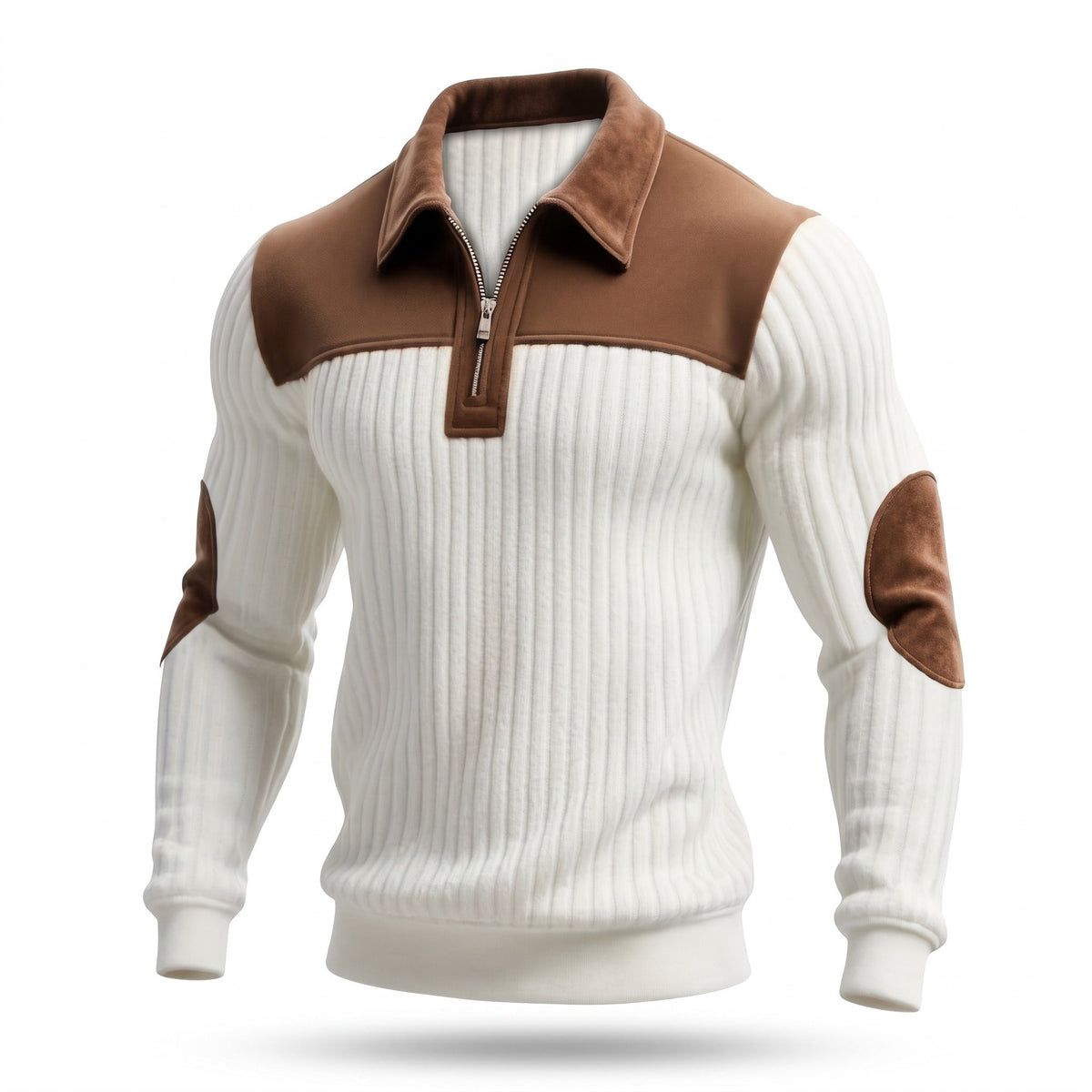Colour Block Jumper for Men with Zip Detail - product view 1 | Buffalo Gears