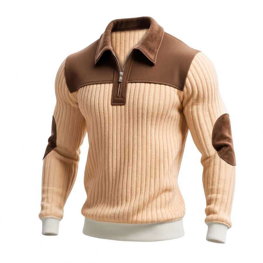 Colour Block Jumper for Men with Zip Detail - product view 5 | Buffalo Gears