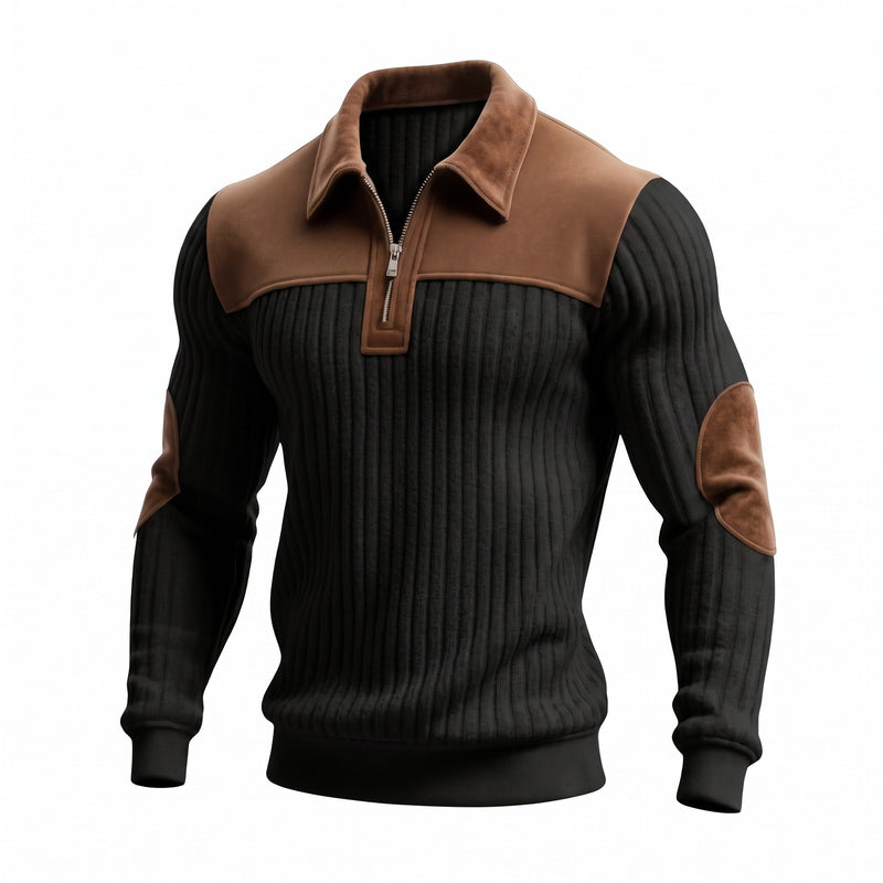 Colour Block Jumper for Men with Zip Detail - product view 6 | Buffalo Gears