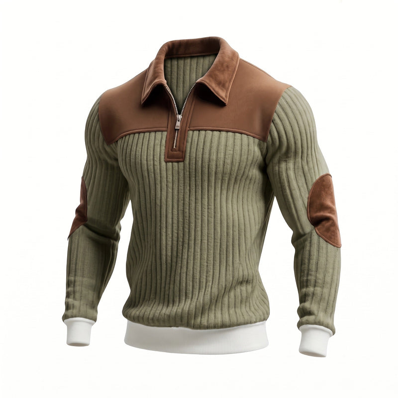 Colour Block Jumper for Men with Zip Detail - product view 7 | Buffalo Gears
