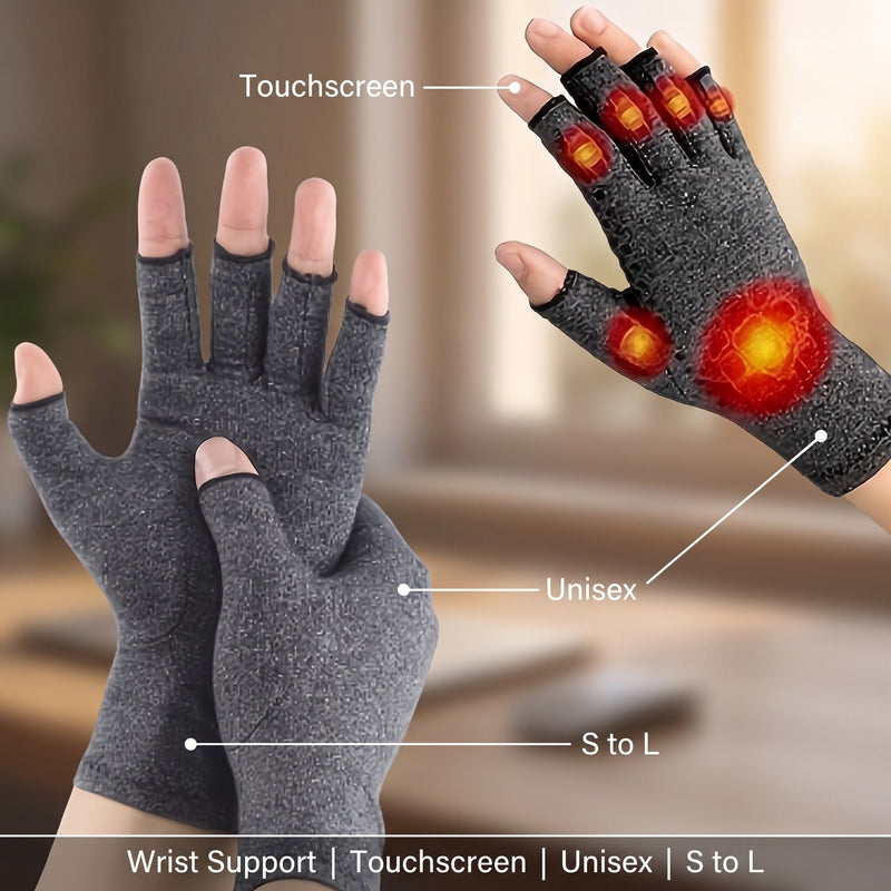 Compression Gloves with Wrist Support and Touchscreen Tips - product view 2 | Buffalo Gears