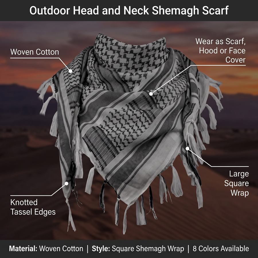 Cotton Tactical Head Wrap and Face Cover with UV Protection - product view 3 | Buffalo Gears