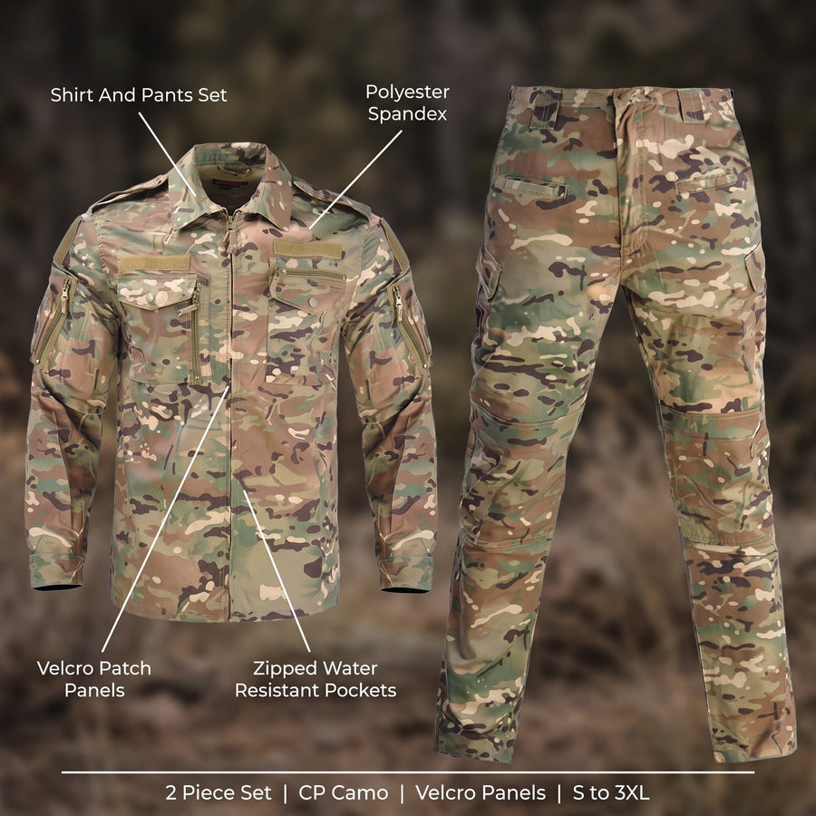 CP Camo Combat Uniform Set with Stretch Shirt and Trousers - product view 2 | Buffalo Gears