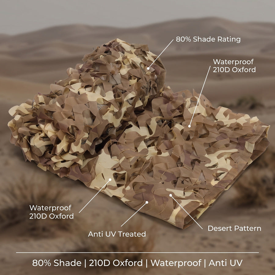 Desert Camo Net and Shade Sail with UV-Treated Oxford Fabric - product view 2 | Buffalo Gears
