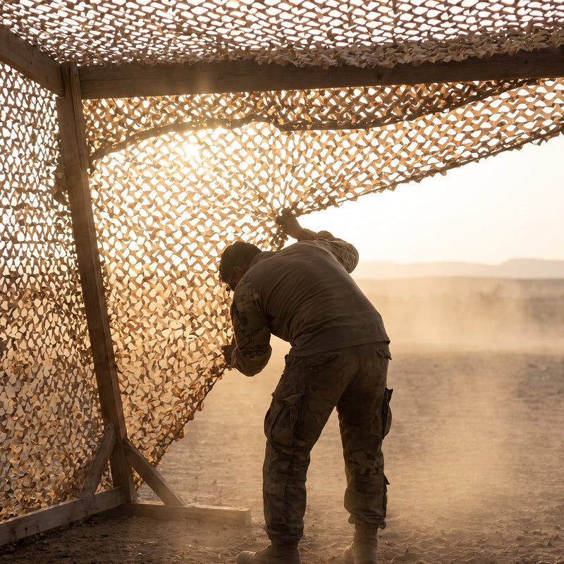 Desert Camo Net and Shade Sail with UV-Treated Oxford Fabric - product view 3 | Buffalo Gears