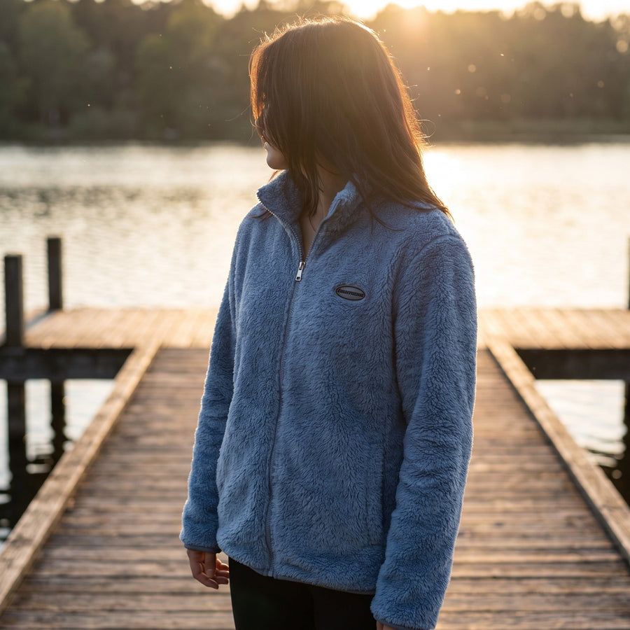 Double Faced Coral Fleece Coat for Women in Blue - product view 2 | Buffalo Gears