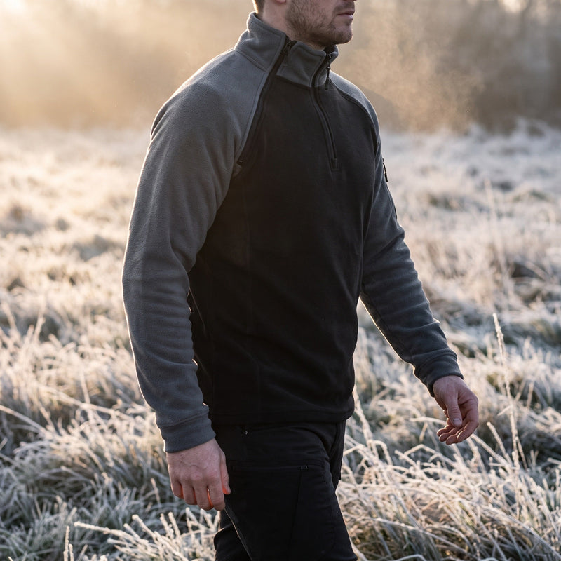 Double Faced Fleece Pullover for Men, Stand Collar - product view 2 | Buffalo Gears