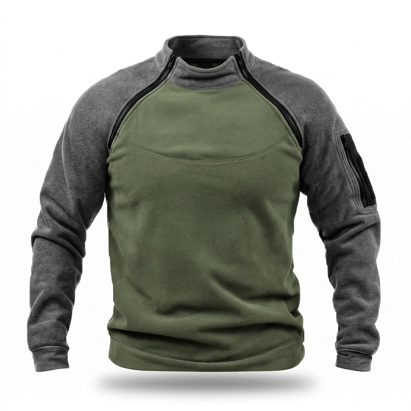 Double Faced Fleece Pullover for Men, Stand Collar - product view 5 | Buffalo Gears