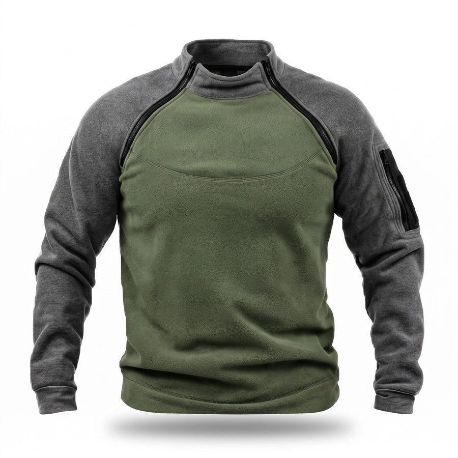 Double Faced Fleece Pullover for Men, Stand Collar - product view 5 | Buffalo Gears