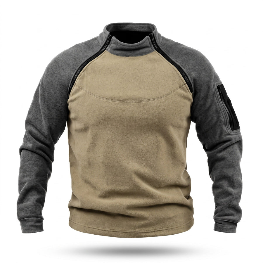 Double Faced Fleece Pullover for Men, Stand Collar - product view 6 | Buffalo Gears