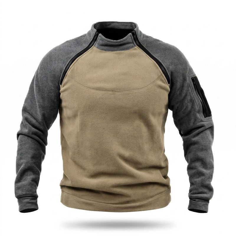 Double Faced Fleece Pullover for Men, Stand Collar - product view 7 | Buffalo Gears