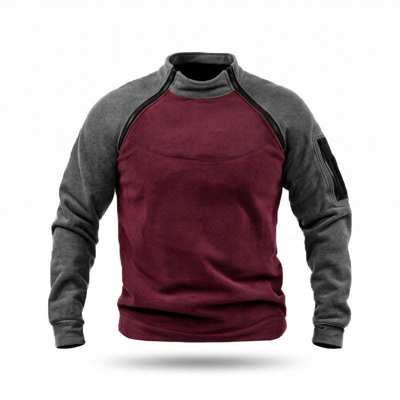 Double Faced Fleece Pullover for Men, Stand Collar - product view 8 | Buffalo Gears