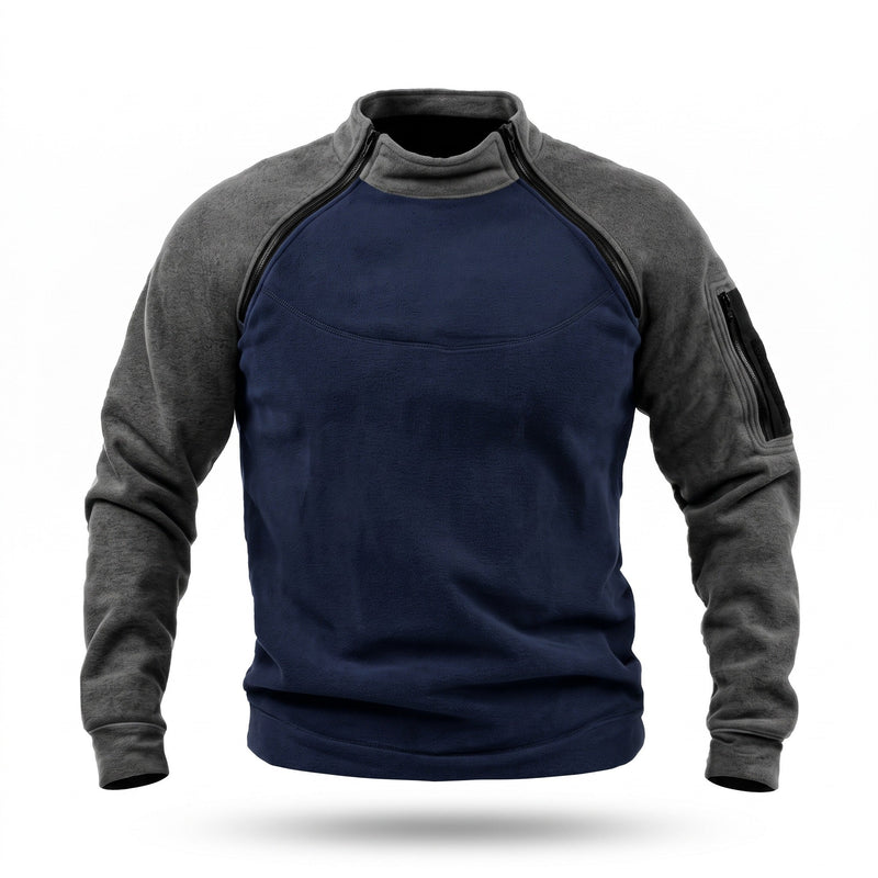Double Faced Fleece Pullover for Men, Stand Collar - product view 9 | Buffalo Gears