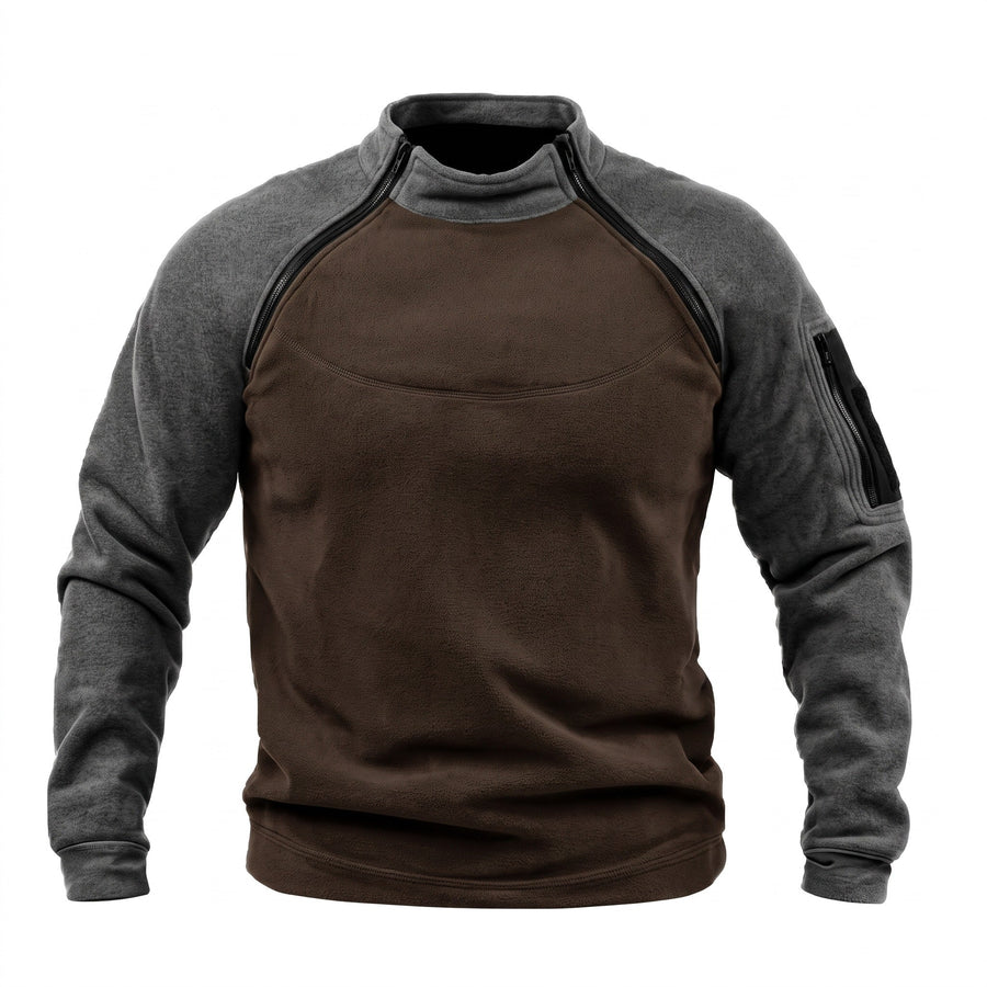 Double Faced Fleece Pullover for Men, Stand Collar - product view 10 | Buffalo Gears