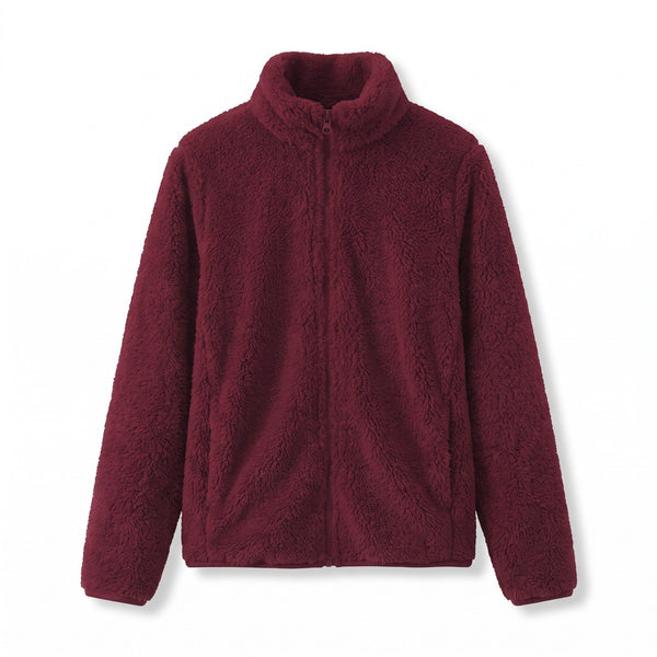 Double Faced Plush Coat for Women with Coral Fleece Lining
