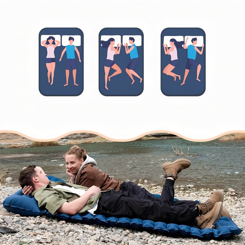 Double Width Inflatable Camping Mat with Pillows - product view 9 | Buffalo Gears