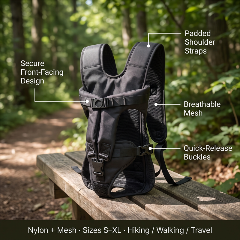 Ergonomic Front Carrier Harness for Hiking with Small Dogs - product view 2 | Buffalo Gears