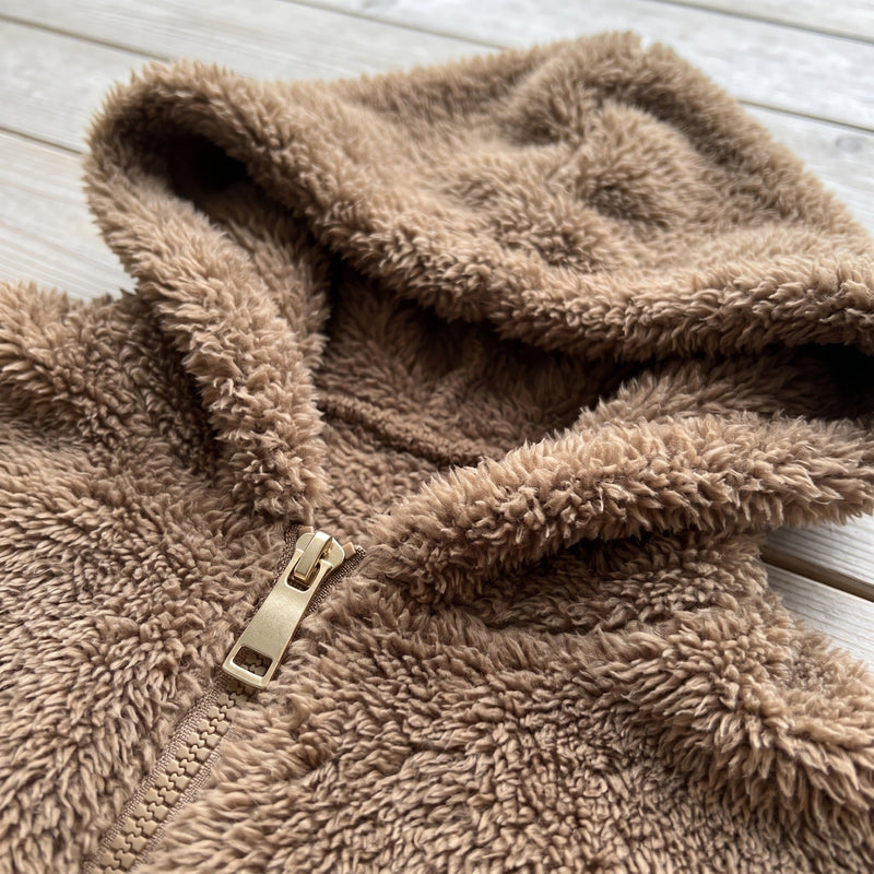 Faux Fur Hooded Jacket for Women, Loose Mid Length - product view 3 | Buffalo Gears