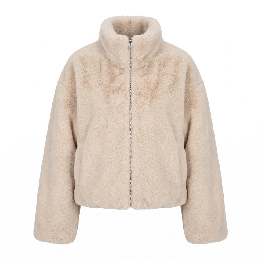 Faux Fur Overcoat for Women with Stand Collar - product view 1 | Buffalo Gears