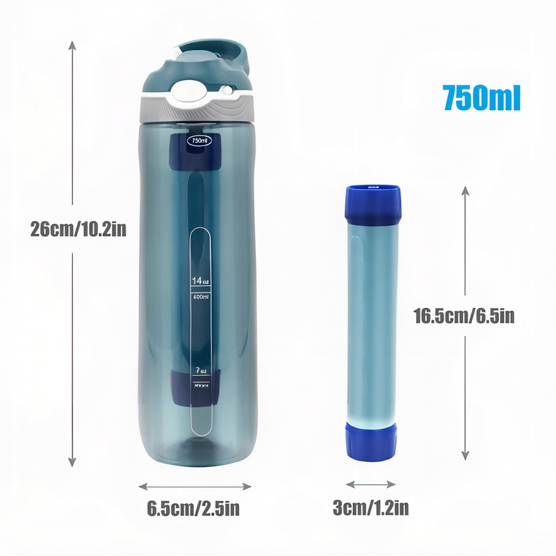 Filtering Water Bottle for Backpacking Trips - product view 4 | Buffalo Gears