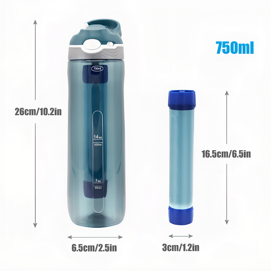 Filtering Water Bottle for Backpacking Trips - product view 4 | Buffalo Gears
