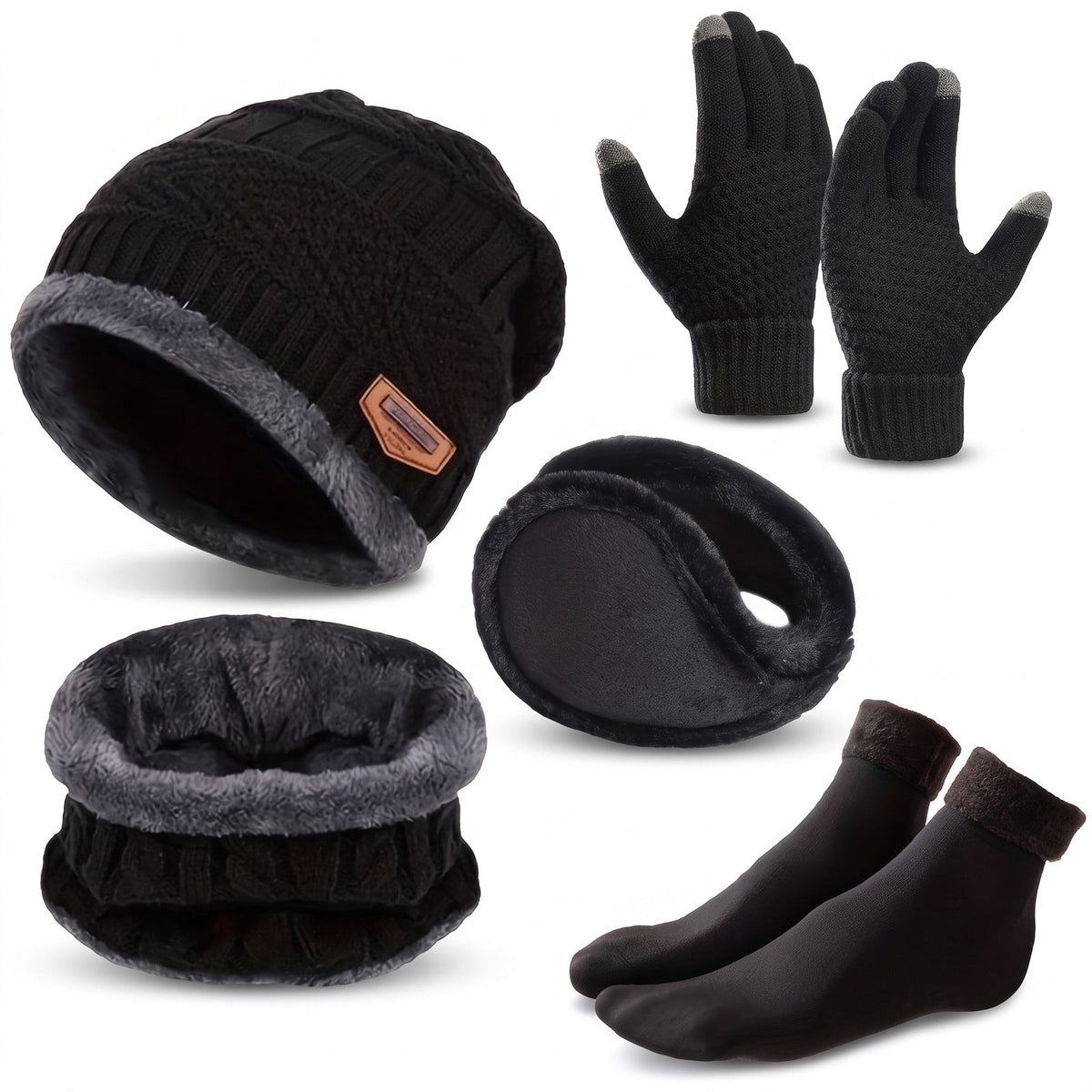 Five Piece Winter Set with Vest, Beanie, Gloves and Socks - product view 1 | Buffalo Gears