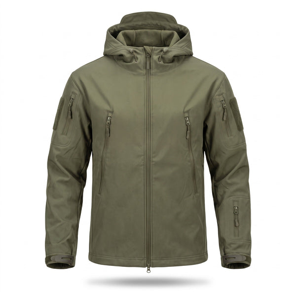 Fleece Backed Softshell Jacket for Men, Hooded