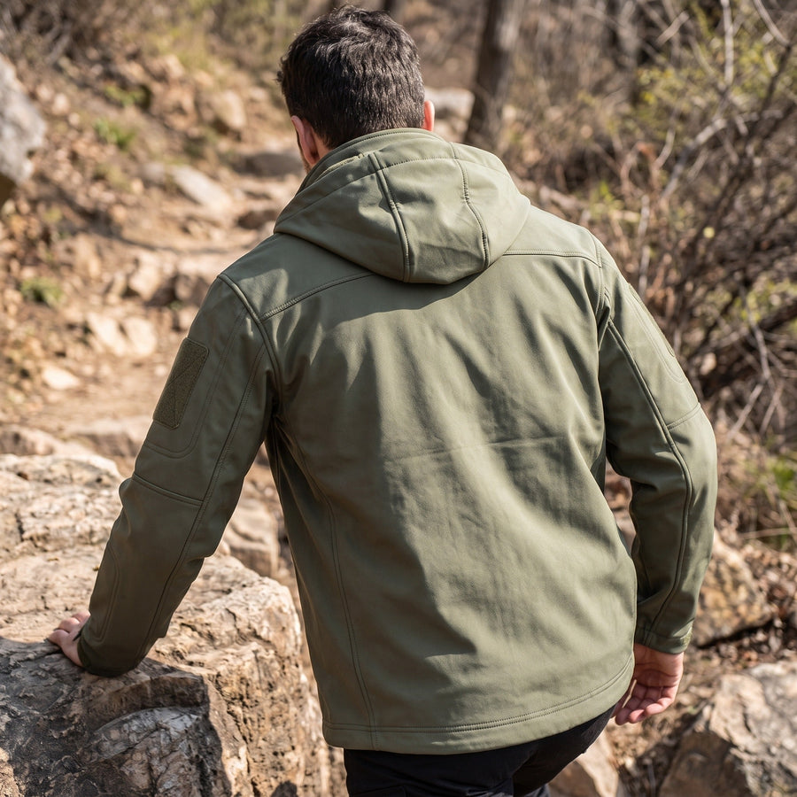 Fleece Backed Softshell Jacket for Men, Hooded - product view 4 | Buffalo Gears