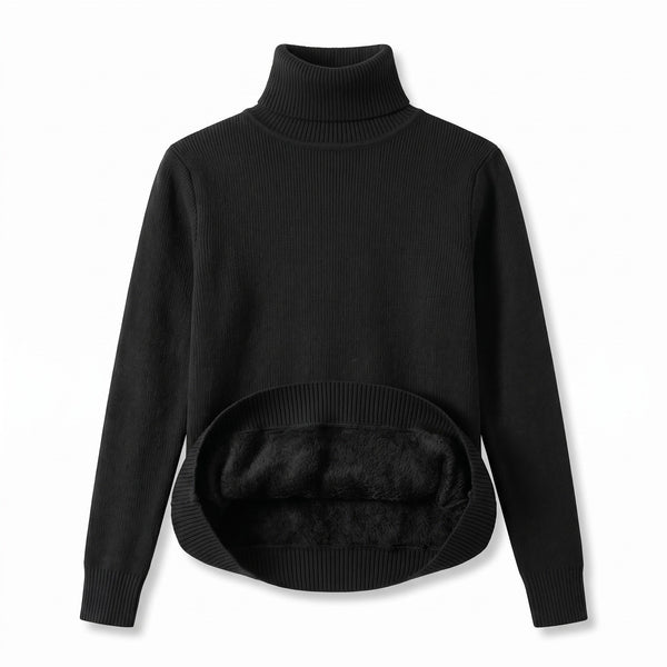 Fleece Base Layer Top for Women with High Neck