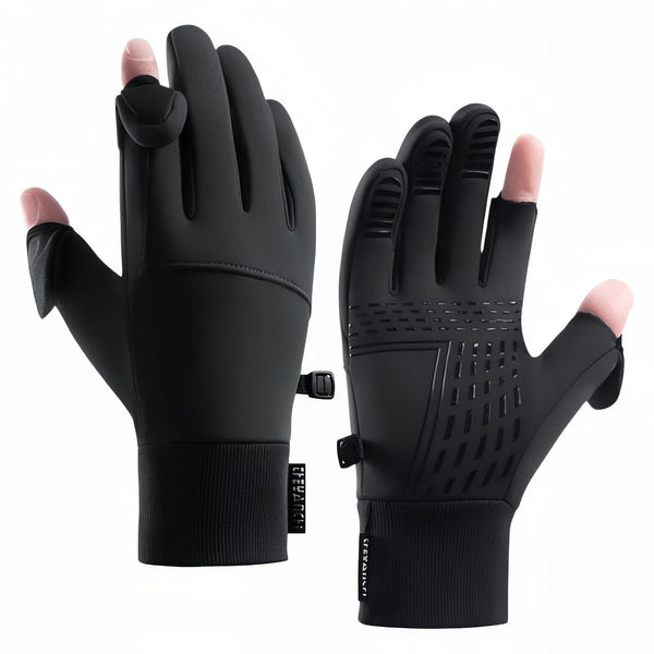 Fleece-Lined Fingerless Gloves for Cold Trail Days